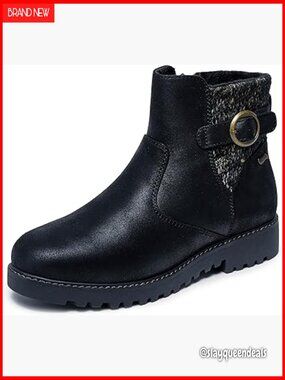 Arch Support Ankle Boots Vegan Leather Zip Closure Casual Winter